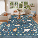 DUKINO 8x10 Area Rug, Non Slip Washable Animal Dog Rug - Image 9
