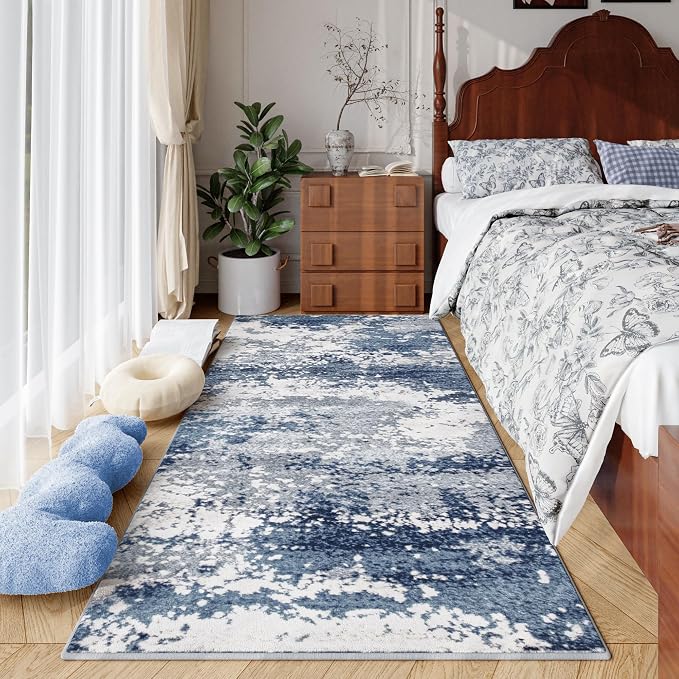 Blue Rug Runners for Hallways Kitchen Non Slip Washable 2x6 Entryway Runner Rugs - Image 3