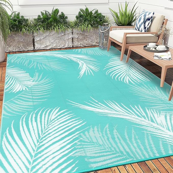 Pauwer Waterproof Outdoor Rug 6x9, Reversible Plastic Straw Patio Camping Rug - Image 8