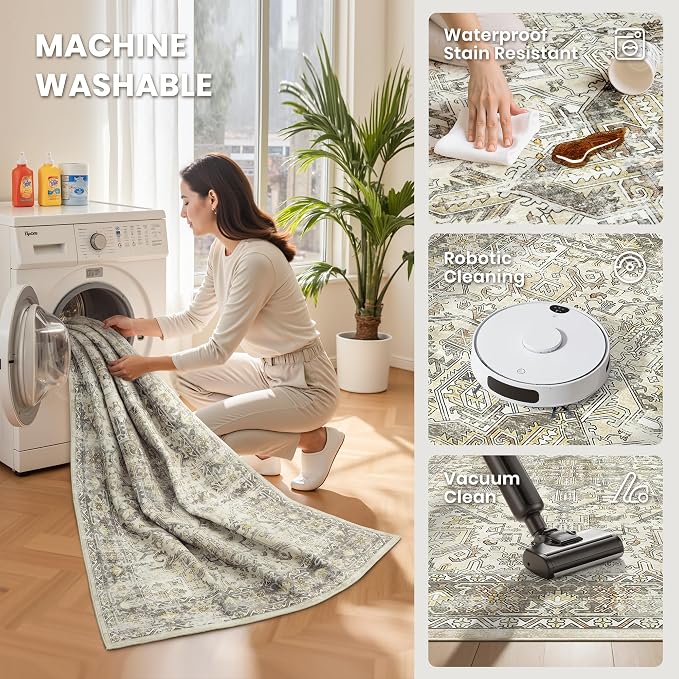 zesthome 8x10 Area Rugs for Living Room, Non-Slip Backing Washable Rugs - Image 5