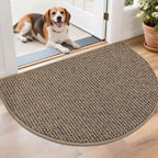 BEQHAUSE Dirt Trapper Door Mat 26" x 40" Half Circle Non-Slip Washable Doormats by BEQHAUSE