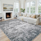 Area Rug 5x7 Living Room Rug Washable: No-Slip Abstract Soft Thin Large Gray by Oriannal