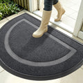 OLANLY Half Circle Door Mat Indoor Outdoor Entrance Welcome, Waterproof by OLANLY