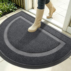 OLANLY Half Circle Door Mat Indoor Outdoor Entrance Welcome, Waterproof by OLANLY