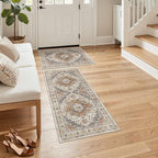 Madane 2-Piece Kitchen Runner Rug Set, Small Area Rug Non-Slip Vintage Door Mat by Madane