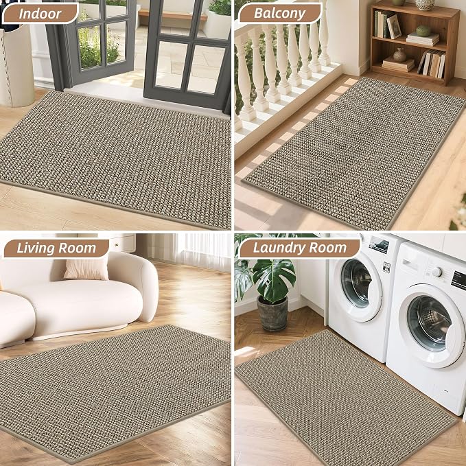 BEQHAUSE Dirt Trapper Door Mat 24" x 36", Non-Slip Washable Doormats Entrance - Image 8
