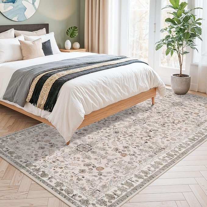 4x8 Rug Washable for Entryway Kitchen – Non-Slip Rubber Backed Area Rug for - Image 4