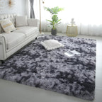 KICHOWUA 5x8 Dark Grey Fluffy Shag Rug by KICHOWUA