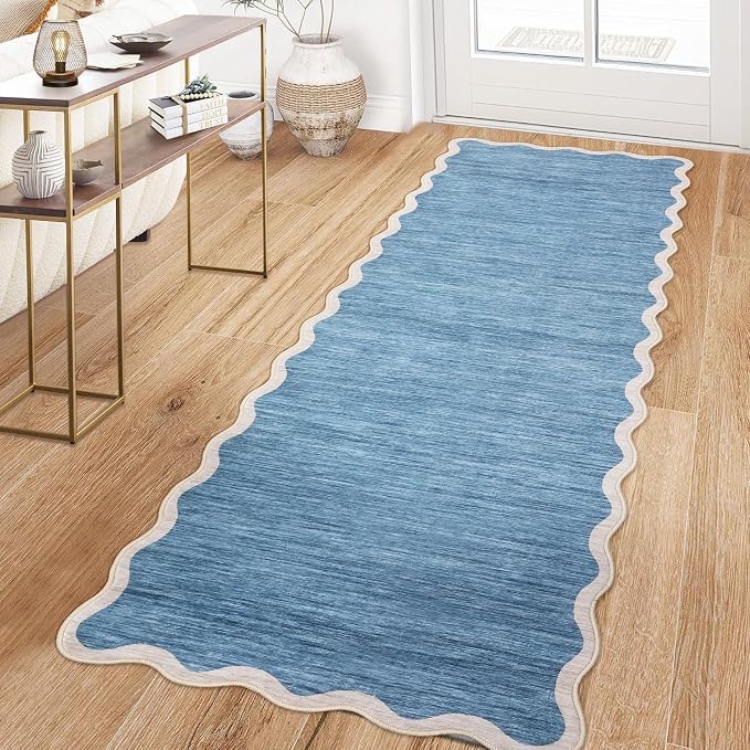 GarveeHome Scalloped Washable Runner Rugs 2x6 Rug Runner Modern Non Slip - Image 3
