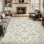 6×9 Washable Large Area Rugs for Living Room, Floral Soft Rug Non Slip Stain by Dotiiorug