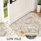Scalloped Floral Rug 6x9, Sage Green Washable Non Slip Area Rug - Image 6