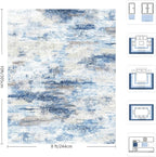 8x10 Area Rugs, Abstract Morden Soft Washable Rug, Non-Slip Low Pile Rugs - Image 2