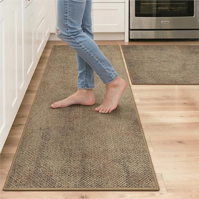 GENIMO Kitchen Mats for Floor 2PCS, Washable Absorbent Runner Rugs for Kitchen by GENIMO
