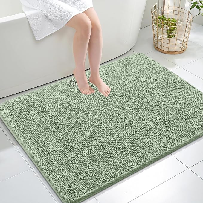 OLANLY Large Bathroom Rugs 40x32, Extra Soft Absorbent Chenille Bath Rugs by OLANLY
