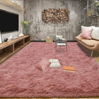 Tepook Blush Pink Area Rugs for Living Room Girls Bedroom, 9x12 Fluffy Shaggy by Tepook