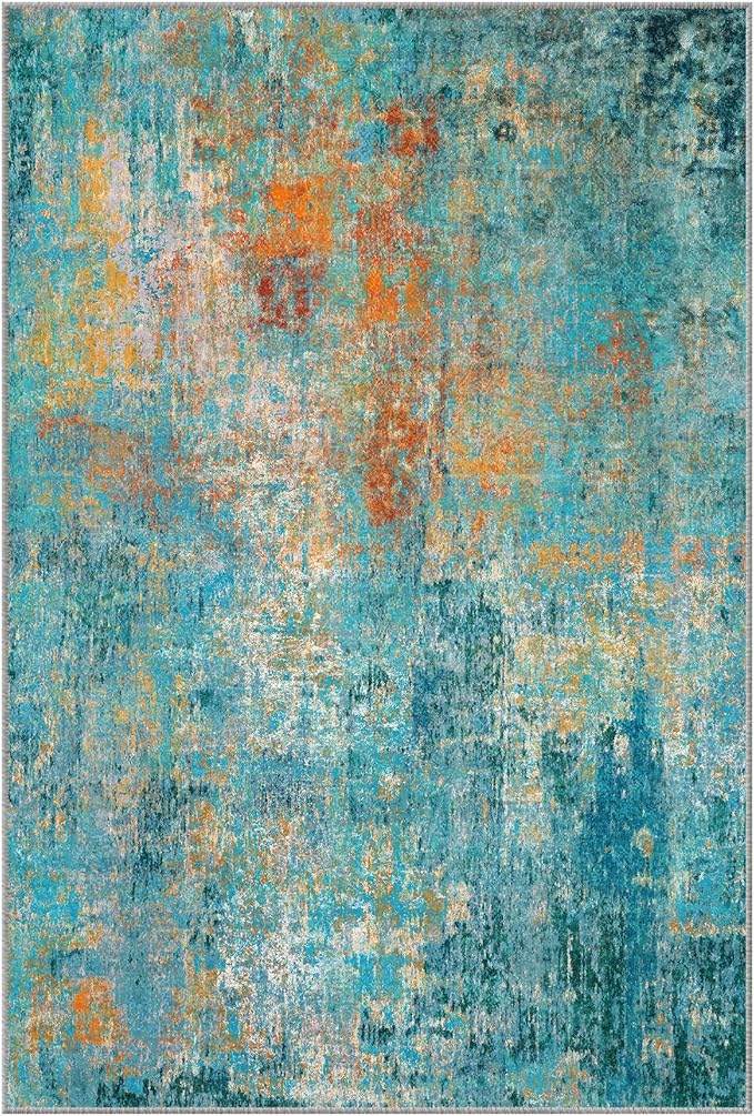 RELEANY Washable Area Rugs 7'x9' Non-Slip Modern Abstract Soft - Image 10