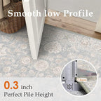 8x10 Blue Cream Washable Area Rug - Image 8