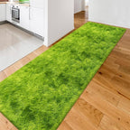 Grass Green Tie-Dyed Rug 3x10 ft Plush High Pile Shag Carpet Fluffy Soft Runner - Image 8
