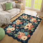 DUKINO 4x6 Area Rug, Floral Non-Slip Indoor Washable Rug - Image 4