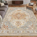 Washable Area Rug 9' x 12' Vintage Traditional Persian Mat by Unknown