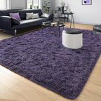Tepook 5x8 Area Rugs for Living Room, Soft Fluffy Shag Gray Purple Rug for - Image 8