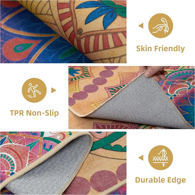 Arenarug Meditation Indoor Outdoor Rug 5x8 ft Mandala Pattern Rug Boho Style - Image 5