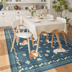 DUKINO 5x7 Rug for Living Room, Lightweight Animal Dog Print Washable Area Rug - Image 2