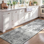 2x7 Grey Rug Runners for Hallways Kitchen Runner Rug Non Slip Washable Black - Image 2