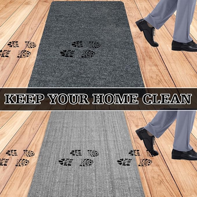 Doormats, Thin Indoor Door Mat 36''x 24'', Low Profile Non Slip Outdoor Doormats - Image 4