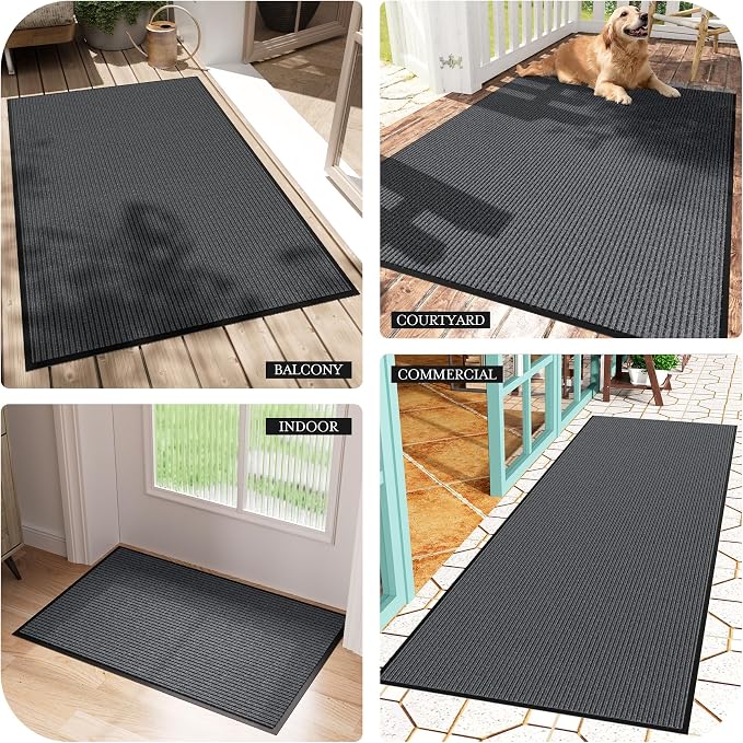 Front Door Mat Outside Entrance, Heavy Duty Dirt Trapper Dog Door Mats - Image 8