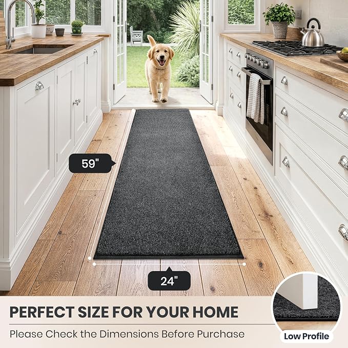PURRUGS Dirt Trapping Door Mat 24" x 59", Non-Slip Machine Washable Entry Rug - Image 8