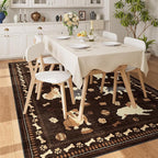 DUKINO 5x7 Rug for Living Room, Lightweight Animal Dog Print Washable Area Rug - Image 2