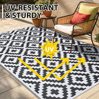 Smiry Waterproof Outdoor Rug 8x10 ft, Reversible Plastic Straw Patio Camping - Image 5