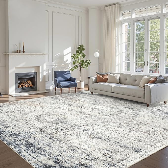 Soalmost 10x14 Area Rugs for Living Room, Non Slip Machine Washable Vintage Rugs - Image 2