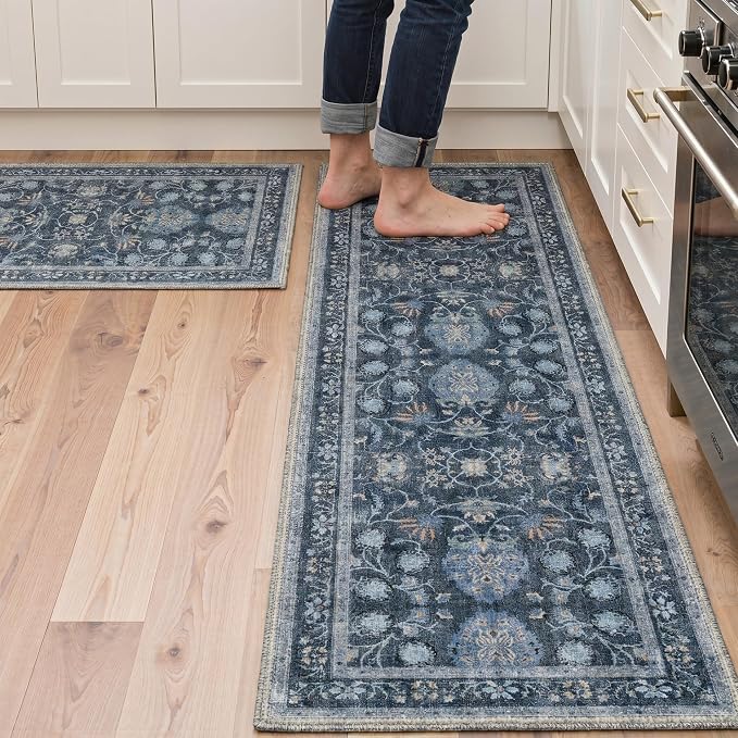 GENIMO Kitchen Rug Sets of 2, Non-Slip Washable Low-Pile Kitchen Mats by GENIMO