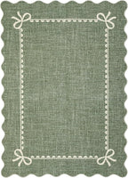 GarveeHome Scalloped Bow Rug for Living Room, Solid Green Rug for Dorm - Image 4