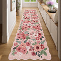 DUKINO Washable Runner Rug, 2x7 Lightweight Soft Floral Hallway Rug Runner by DUKINO