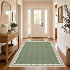 GarveeHome Scalloped 4x6 Rug Non-Slip Washable Low-Pile Carpet by GarveeHome