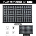 HUGEAR Outdoor Waterproof Rug 8'x10' Plastic Straw Rugs Washable Reversible - Image 2
