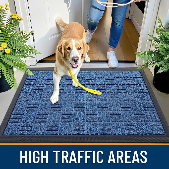 OLANLY Front Door Mat Outside Entrance 47x23, Heavy Duty Sturdy Natural Rubber - Image 5