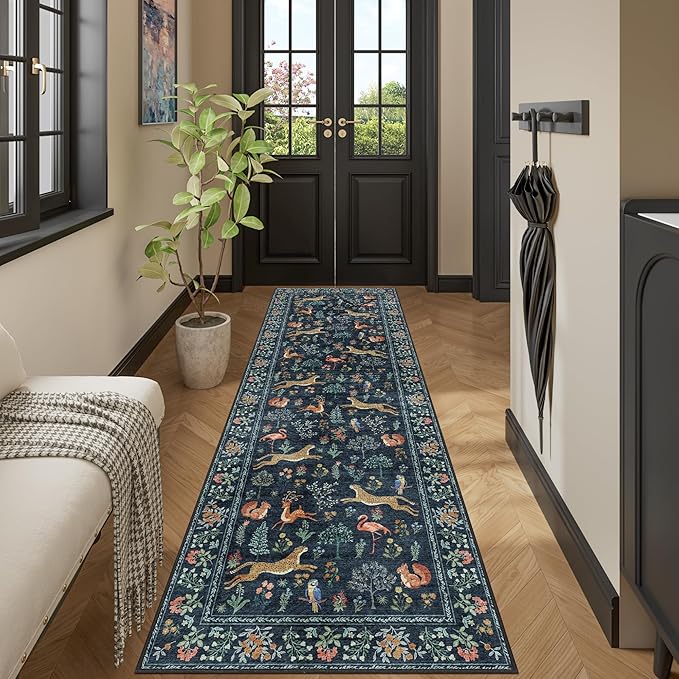 DUKINO 2x12 Washable Runner Rug, Ultra Soft Vintage Animal Runner Rug - Image 7