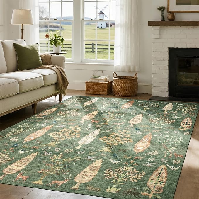 Srugn Washable Rugs 8x10 Area Rugs by Srugn