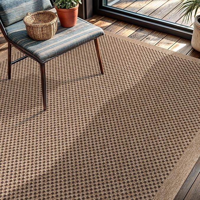 CAMILSON Easy Jute Rug 4x6, Indoor Outdoor Natural Color Fiber Area Rugs - Image 9