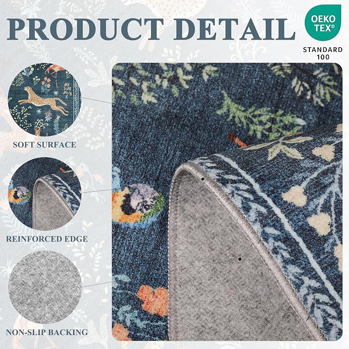 DUKINO 6x9 Rug, Washable Animal Living Room Rug - Image 5