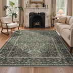 GENIMO 5x7 Washable Area Rug, Non-Slip Vintage Boho Floral Carpet, Soft - Image 3