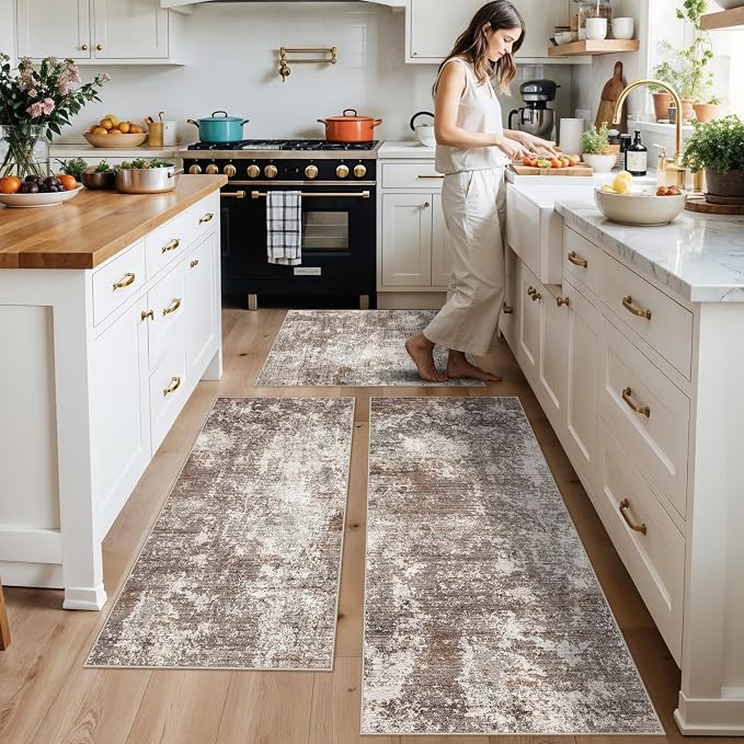 3-Piece Kitchen Rug Set with Runner – Non-Slip Washable Small Kitchen Mats - Image 3