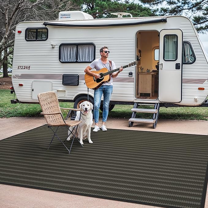 GENIMO Outdoor Rug for Patio Clearance, Lightweight Waterproof RV Camping Mat - Image 4