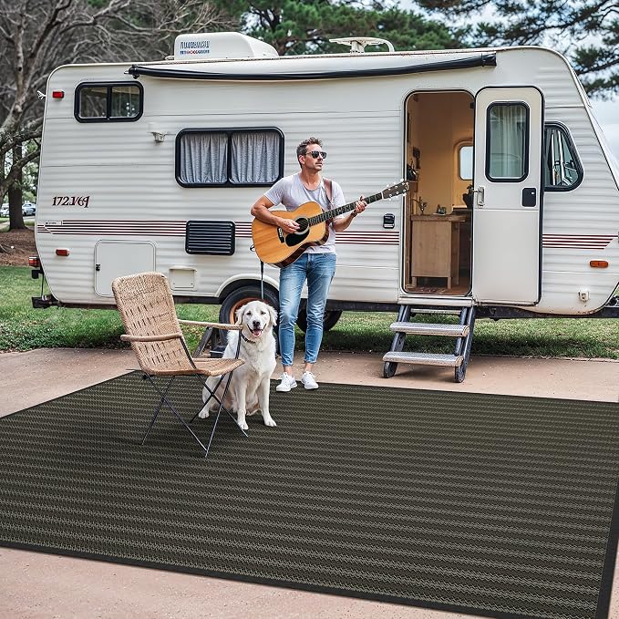 GENIMO Outdoor Rug for Patio Clearance, Lightweight Waterproof RV Camping Mat - Image 4