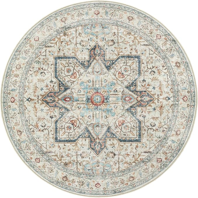 Tortania 6' Round Area Rug Living Room Rugs - Image 9
