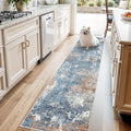 2x8 Washable Non-Slip Hallway Runner Rug – Modern Coastal Abstract Neutral by BYYVOORugsforYourHome